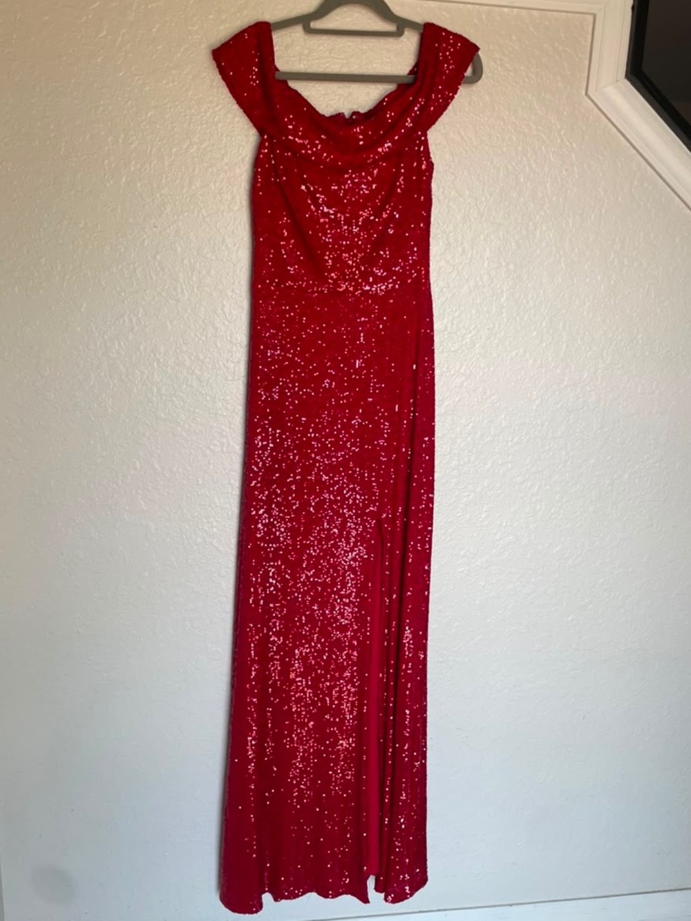 Xscape Red Sequin Sleeveless Dress